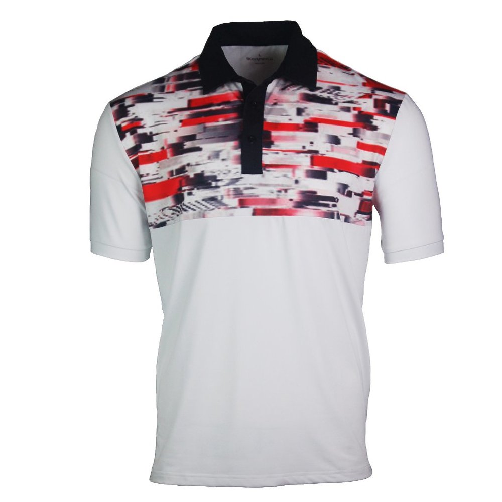 Scorpion 21 Blurry Red & Black Golf Polo